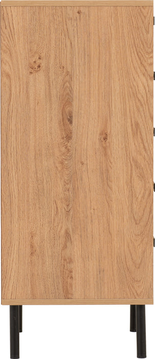 Leon 5 Drawer Narrow Chest - Medium Oak