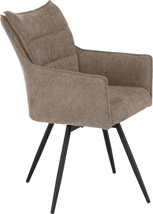 Lewis Carver Swivel Chair fawn fabric