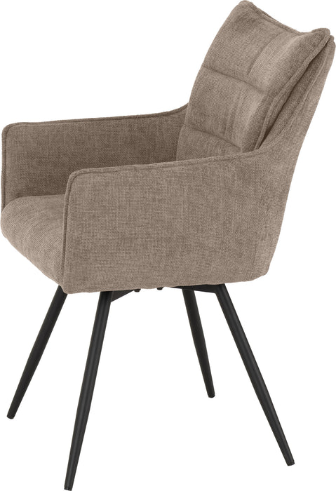 Lewis Carver Swivel Chair fawn fabric