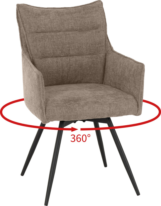 Lewis Carver Swivel Chair fawn fabric