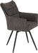 Lewis Carver Swivel Chair grey with black metal legs