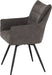 Lewis Carver Swivel Chair grey with black metal legs 