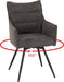 Lewis Carver Swivel Chair grey with black legs