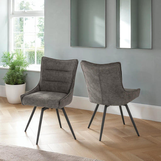 Lewis Carver Swivel Chair grey fabric