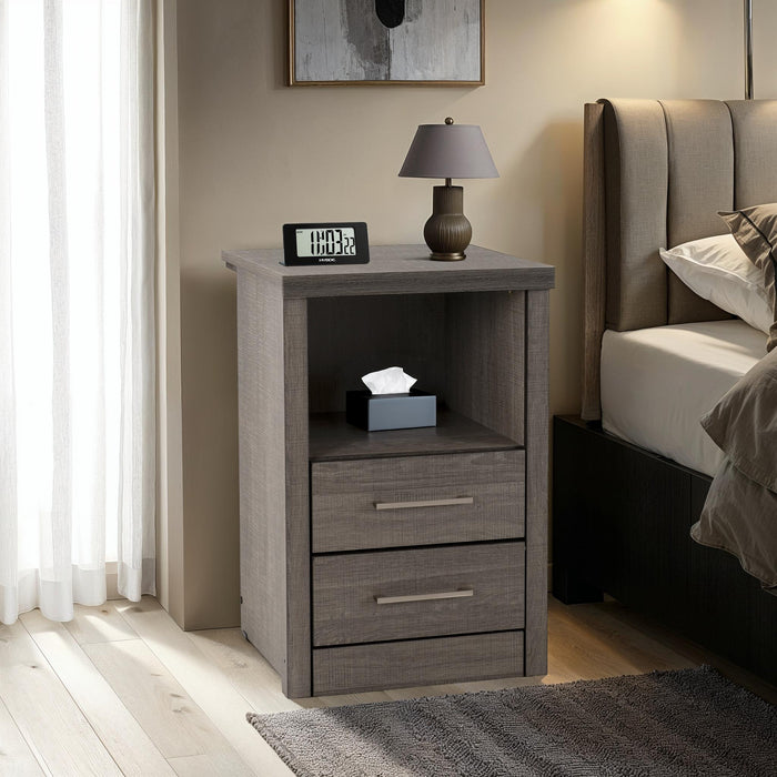Lisbon 2 Drawer 1 Shelf Bedside Table
