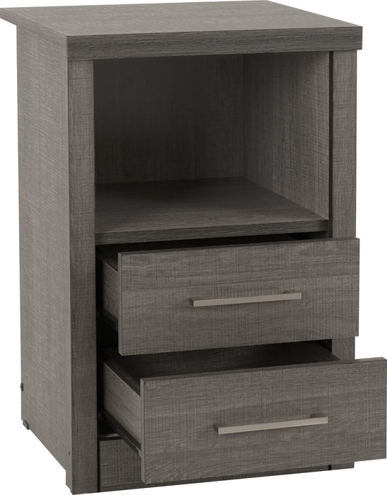 Lisbon 2 Drawer 1 Shelf Bedside Table