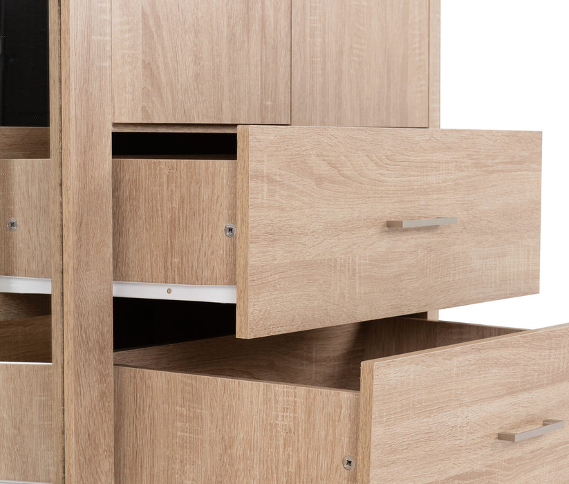 Lisbon 4 Door Wardrobe - Light Oak Effect