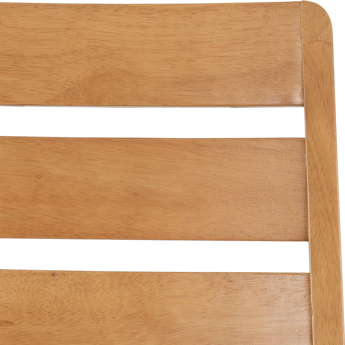 oak dining chair varnished with brown cushion