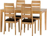 oak dining set varnish with brown faux leather cushion