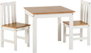 ludlow dining set in white and oak with 2 dining chairs 