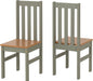 green oak dining chair x 2