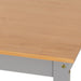 close up corner dining table in grey oak