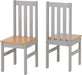 grey oak dining chairs x 2