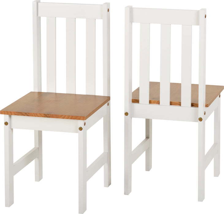 white and oak dining chair x 2