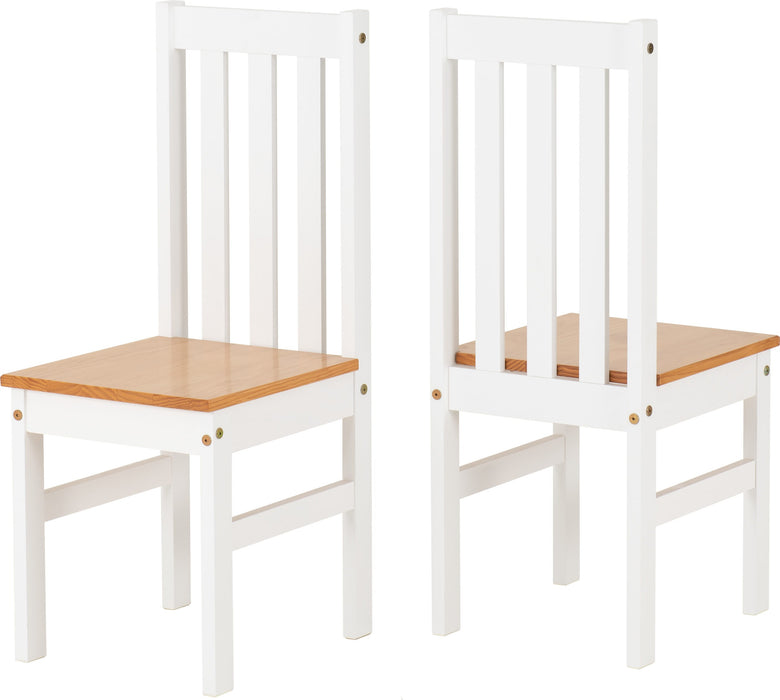 white oak dining chairs x 2