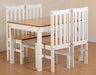 small dining set oak and white with 4 dining chairs