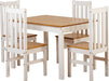 small dining set oak and white with 4 dining chairs
