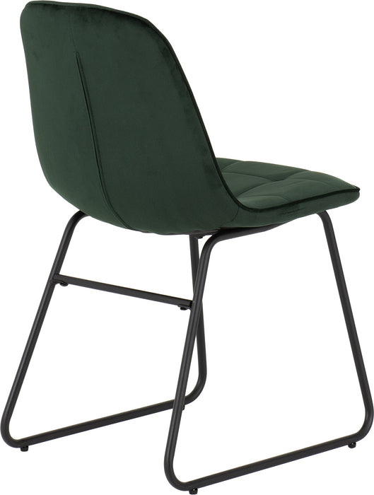 Athens Rectangular Dining Set with Lukas Chairs – Concrete Effect/Black/Emerald Green Velvet