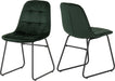 emerald green velvet dining chair x2 