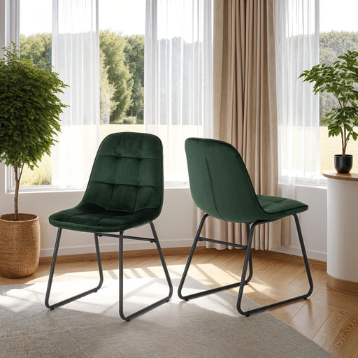 emerald green velvet dining chair