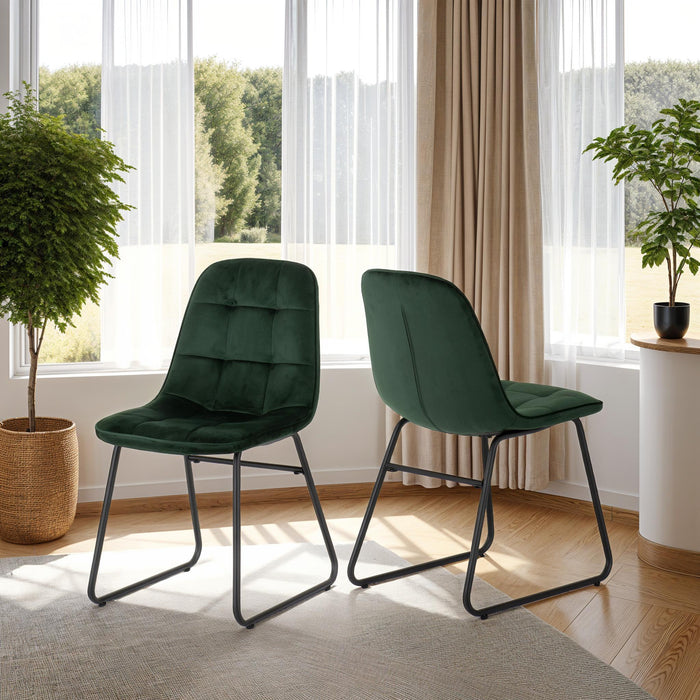 emerald green velvet dining chair