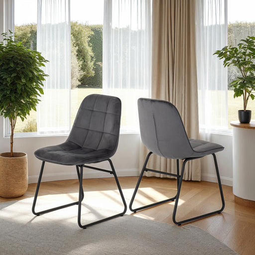 lukas dining chair grey velvet