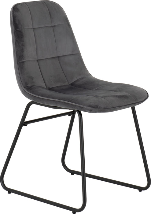 grey velvet dining chair