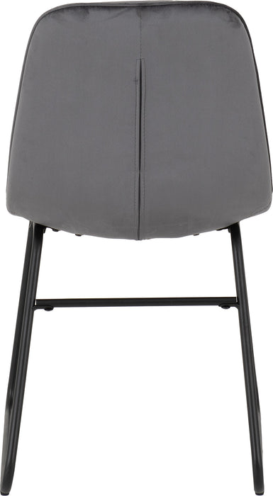 grey velvet dining chair
