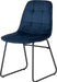 side view of velvet blue dining chair sapphire
