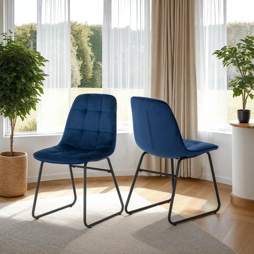 sapphire blue dining chair cushioned