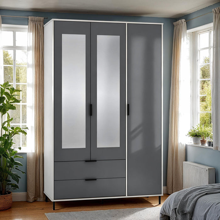 Madrid 3 Door 2 Drawer Mirrored Wardrobe