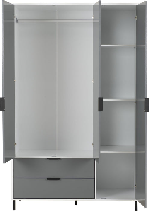Madrid 3 Door 2 Drawer Mirrored Wardrobe