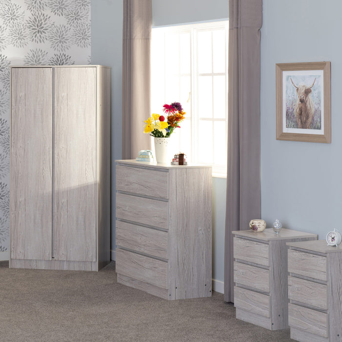 Malvern 2 Door Wardrobe Bedroom Set - Urban Snow