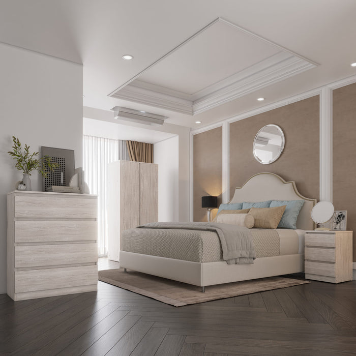 Malvern 2 Door Wardrobe Bedroom Set - Urban Snow