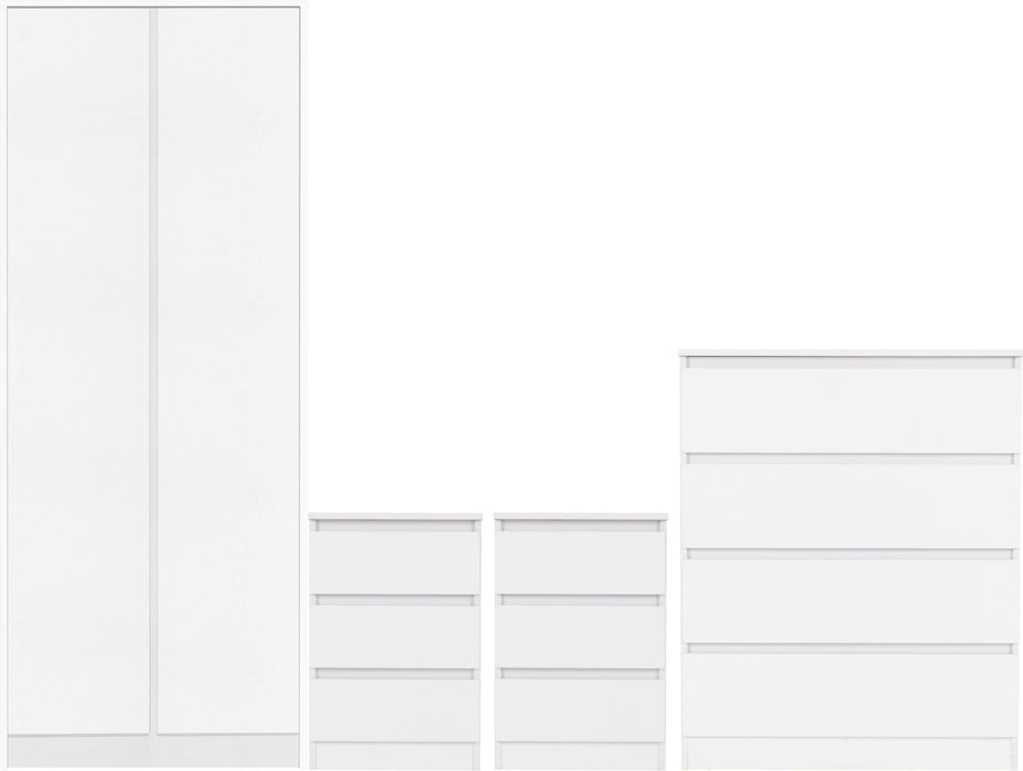 Malvern 2 Door Wardrobe Bedroom Set - White