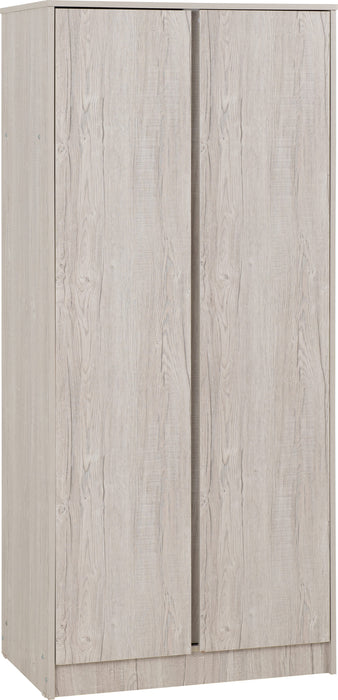 Malvern 2 Door Wardrobe Bedroom Set - Urban Snow