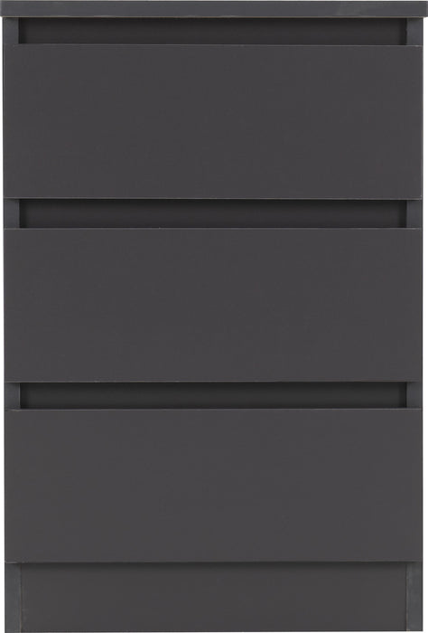 Malvern 3 Drawer Bedside Table – Grey