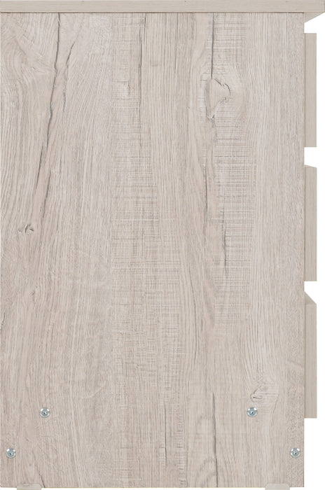 Malvern 3 Drawer Bedside Table – Urban Snow