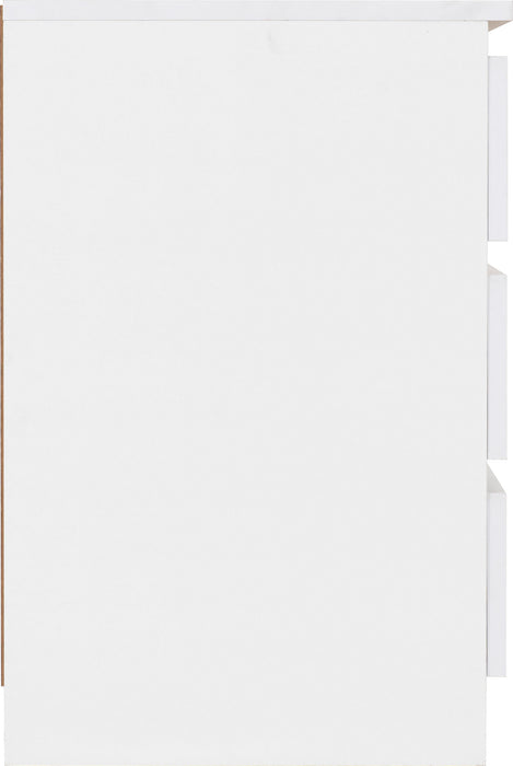 Malvern 3 Drawer Bedside Table – White