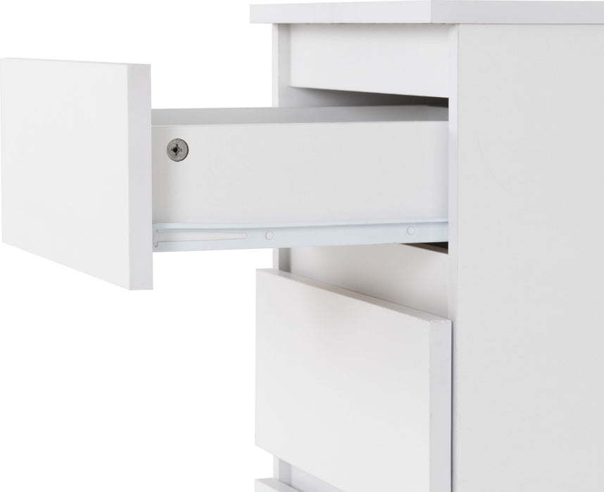 Malvern 3 Drawer Bedside Table – White