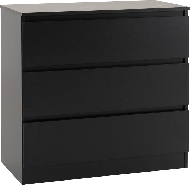Malvern 3 Drawer Chest – Black