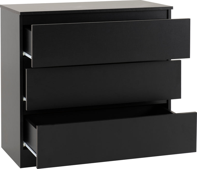 Malvern 3 Drawer Chest – Black
