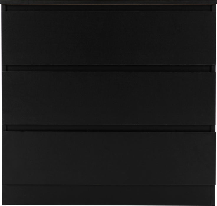 Malvern 3 Drawer Chest – Black