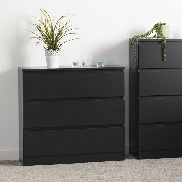 Malvern 3 Drawer Chest – Black
