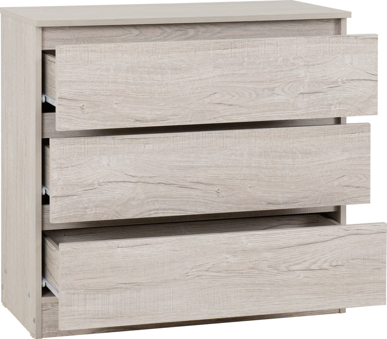 Malvern 3 Drawer Chest – Urban Snow
