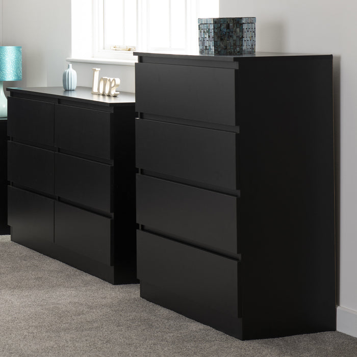 Malvern 4 Drawer Chest – Black
