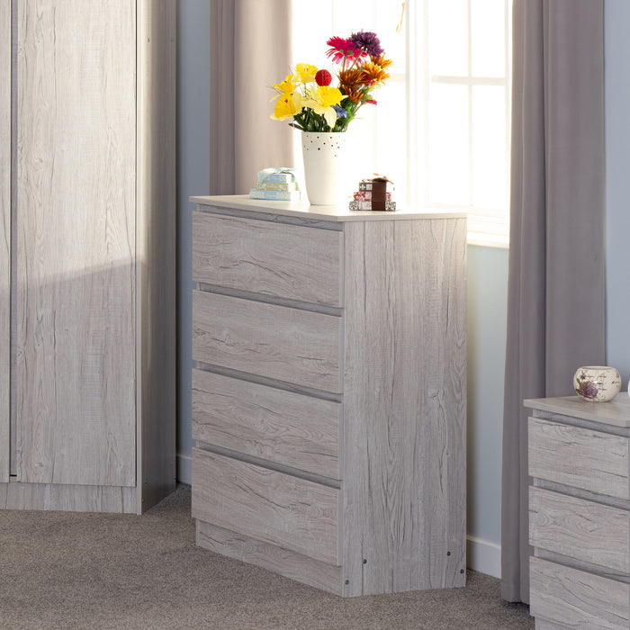 Malvern 4 Drawer Chest – Urban Snow