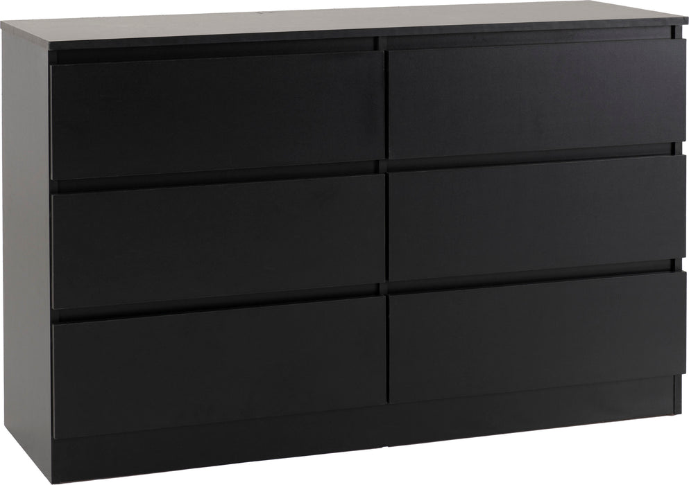 Malvern 6 Drawer Chest – Black