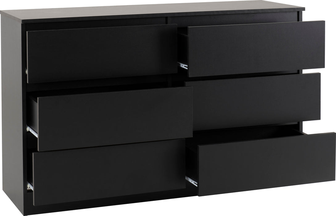 Malvern 6 Drawer Chest – Black