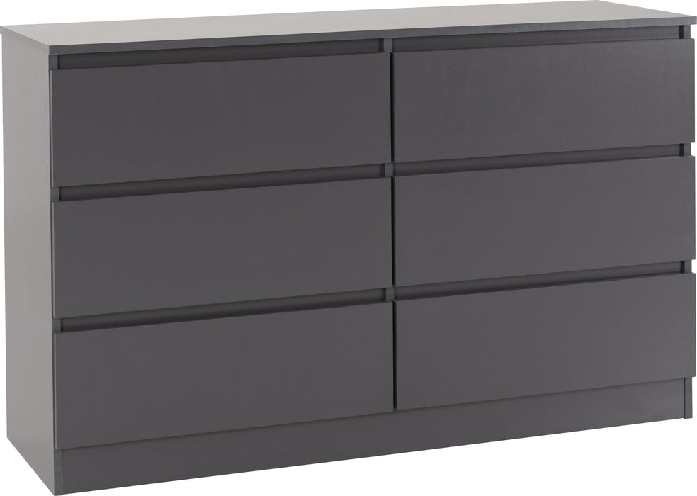 Malvern 6 Drawer Chest – Grey